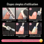 NOVO OVO Lot de 224 faux ongles blancs courts carrés courts et carrés - Zone adhésive - Pour gel souple et acrylique - Unisexe -