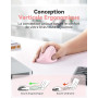 TECKNET Souris Ergonomique sans Fil 2.4G, 4800 DPI Souris Verticale, Rose | 5 Niveaux DPI Réglables, 6 Boutons, Réduction Bruit