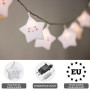 CozyHome Guirlande lumineuse intérieur étoile enfants - 20 LED blanc chaud | 6 mètres I Avec fiche I Guirlande lumineuse chambre