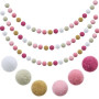 Guirlandes en Boule en Feutre 3Pcs Pom Poms Guirlande | 90 Pompons Guirlande Chambre Enfant 7,8 Pieds de Long pour Enfants Chamb
