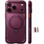 TORRAS Ostand Q3 Air Coque pour iPhone 18 Pro Max, Airbag, Violet Brun | Support 360°, aimantation 18 N, bouton caméra, grip ant