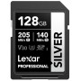 Lexar Silver Carte SD 128Go, UHS-I Carte SDXC Jusqu'à 205 Mo/s en Lecture, 140 Mo/s en écriture, V30, 4K UHD Video, U3, Classe 1