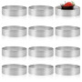 VIDETOL 12 Pièce Cercle a Patisserie, 8 cm Cercle a Tarte Perforé, Moule a Tarte en Acier Inoxydable pour Gâteaux, Cuisson, Mous
