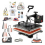 VEVOR Presse à Chaud Numérique 8 en 1 avec Plaque Chauffante de 29x38 cm | Machine de Sublimation Textile pour DIY T-shirts Mugs