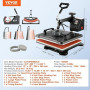 VEVOR Presse à Chaud Numérique 8 en 1 avec Plaque Chauffante de 29x38 cm | Machine de Sublimation Textile pour DIY T-shirts Mugs