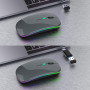 Wowssyo Souris sans fil USB 2,4 GHz - Souris Bluetooth - 1600 DPI - Suivi optique - Rechargeable - LED - Double mode - Pour ordi