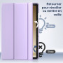 JETech Coque pour Samsung Galaxy Tab A9 Plus 11", Violet Clair | Étui Housse Dos Translucide Fin, Support 3 Volets, Veille/Révei