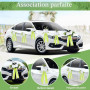Deco Voiture Mariage, 13pcs Noeud Voiture Mariage Capot Porte Rétroviseur | Fleurs Artificielles Équipées de Ventouses, Idéales