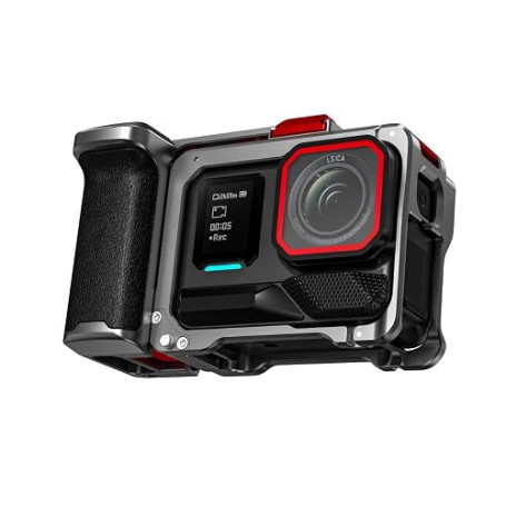BRDRC Kit de poignée pour Insta360 Ace Pro 2/Ace Pro (avec cage), support de poignée avec bouton déclencheur, dégagement rapide,