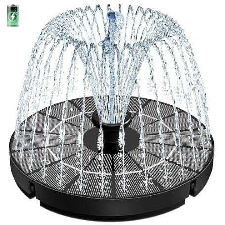 SZMP Fontaine Solaire Flottante 3.5W avec Batterie 2000mAh, Solaire Flottant Extérieur Fontaine Pompe Bassin Solaire avec 8 Buse