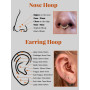 jagosen Septum Nasal Cerceaux 2pcs 16g 8mm 10mm Acier Chirurgical Spirale Oreille Guo Cartilage Boucles D'oreilles Septum Nasal 