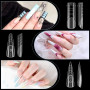 MELLIEX 152 Pièces Capsule Popit Ongle Kit, 5 Styles 15 Tailles Réutilisables Formes à Ongles en Polygel pour Mains & Pieds Débu