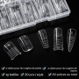 MELLIEX 152 Pièces Capsule Popit Ongle Kit, 5 Styles 15 Tailles Réutilisables Formes à Ongles en Polygel pour Mains & Pieds Débu