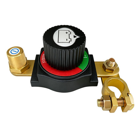 Primasage Coupe Circuit Batterie 12V-48V Coupe Batterie 180° Réglable | Coupe Batterie Voiture, contacts en laiton, boîtier nylo
