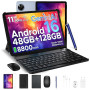 P11 Tablette 11 Pouces, Gemini AI Tablette Android 16, 48Go de RAM+128Go ROM (2To TF), 120Hz, T7250 Octa-Core, 8800mAh, 13MP + 5