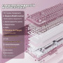 YUNZII X98 Clavier Mécanique Translucide avec Molette (Rose, Cristal) | Bluetooth5.0/2,4 Ghz sans Fil/USB-C Filaire, Switch Pré-
