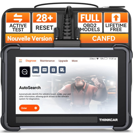 THINKCAR 672 Valise Diagnostic Auto,Diagnostics Système Avancés,28 Réinit | Diagnostic Avancé Système Complet,Bi-directionnel, C
