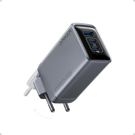 Anker Prime Chargeur USB-C 100 W GaN, 3 Ports | Chargeur mural pliable et compact, pour MacBook, iPad, iPhone 16/16 Plus/16 Pro 