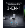 Anker Prime Chargeur USB-C 100 W GaN, 3 Ports | Chargeur mural pliable et compact, pour MacBook, iPad, iPhone 16/16 Plus/16 Pro 