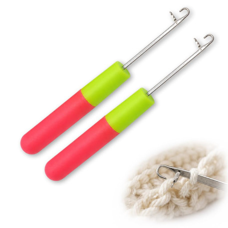 Latch Aiguilles Crochet, 2 Pièces Crochet Cheveux | Outil De Tissage Pour Tapis écharpes Pulls Chaussettes Fausse Locks, Dreadlo