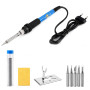 9 pièces Fer à Souder 60W, Soudure Électronique avec Température Réglable 200-450℃, 5 Pannes Soudure Précision, Interrupteur ON/