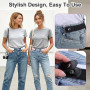 HJZHII Lot de 4 ceintures extensibles sans boucle pour homme et femme, ceinture réglable invisible pour jeans, pantalons, jupes
