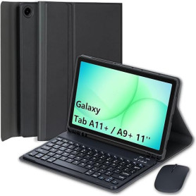 Coque Clavier pour Samsung Galaxy Tab A11 + Plus 2025 / Galaxy Tab A9+ Plus 2023 11 Pouces, AZERTY Français Souris incluse Étui