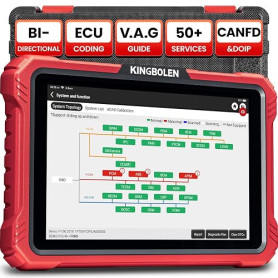 KINGBOLEN K10 Elite Valise Diagnostic Auto, OBD2 Diagnostic Français pour système Complet avec 50+ Réinitialisations, Codes ECU,