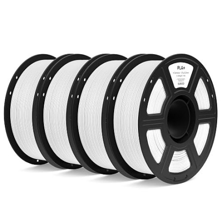 ELEGOO Filament PLA+ 1,75mm Blanc 4KG | PLA Plus Haute Résistance 3D, Précision Dimensionnelle ±0,02mm, Bobine 1kg, Compatible a