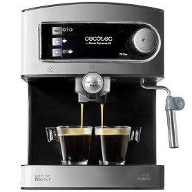 Cecotec Machine à café Express Power Espresso 20 Barista Pro. 2 Thermoblocks, 20Bars, Manomètre, Mode Auto pour 1 et 2 Café(s),