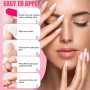 Ceboic 24 Pièces Faux Ongles Français, Carré Court Ongles à Coller Rose Blanc Gradient Press on Nails, Couverture Complète Acryl