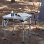 AKTIVE Table Pliante, 60X45X56 cm, Butées Antidérapantes, Panneau Mdf, Structure en Aluminium, Supporte 30 kg, Maille Amovible,