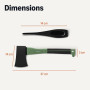 Amazon Basics Hache à Fendre pour Couper du Bois, 15 × 5.5 × 1.1 inches (L x W x H), Olive, Noir, Lot de 1