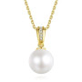 VIKI LYNN Collier Pendentif Perle de Culture 7-8mm Bijoux Fantaisie Femme en Argent Fin 925 et Zircon Cubique Idée Cadeau Femme