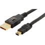 Amazon Basics Câble USB-A 2.0 vers mâle Mini USB, 0.9 m, Noir, Compatible avec Ordinateur