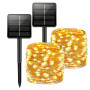 Wekrigh Guirlande Solaire Exterieur 2 x 12M 100LED 8 Mode IP65 Étanche | Guirlande Lumineuse Exterieure Solaire Fil de Cuivre, L