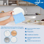 JEBBLAS Lavette Non Tissée Lavable,Chiffon Jetable J Cloth-Bleu，60 pièces