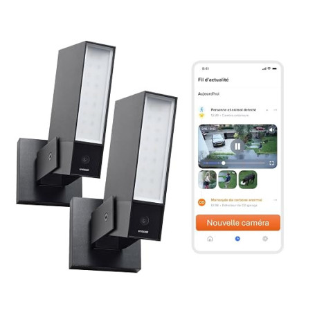 NETATMO Caméra de Surveillance Extérieure, Wi-Fi 5 GHz, 2K HDR, Détection IA Personnes/Véhicules/Animaux, Projecteur LED 12 W, S