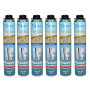 DSTOCK60 - LOT DE 6 MOUSSES PISTOLABLES - MOUSSE EXPANSIVE 750 ML - MOUSSE POLYURÉTHANE PROFESSIONNELLE - ISOLE, COLLE ET REBOUC