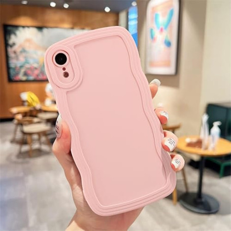 UEEBAI Coque pour iPhone XR, Housse de Protection Wave Frame Etui en Ultra Léger et Mince Antichoc Souple TPU Bumper Cover pour