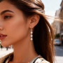 ALEXCRAFT Boucles d'Oreilles Pendantes Femme Argent Or Goutte Zircone | Hypoallergénique Longues Boucles d'Oreilles Pendantes Ar