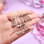 CASSIECA 12Pcs 14G Piercing Teton et Langue pour Femme en Acier Chirurgical - Barbells Argent Bijoux Mamelon