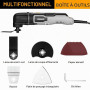 DEKOPRO Outil Multifonction Oscillant 300W: 22000 RPM Scie Oscillante Filaire, 6 Vitesses, Angle d'Oscillation 3°, pour Bois, Pl