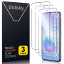 Didisky Lot de 3 Protecteur Verre Trempé pour Samsung Galaxy A57 5G, Film Protection écran, dureté 9H, Pas de Bulles, Haute défi