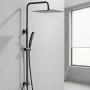 Auralum Colonne de Douche Sans Mitigeur Noir Mat en Laiton, Colonne Télescopique 68-108cm avec Tête de Douche Carrée 12", Douche