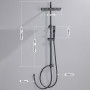 Auralum Colonne de Douche Sans Mitigeur Noir Mat en Laiton, Colonne Télescopique 68-108cm avec Tête de Douche Carrée 12", Douche