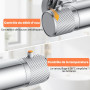 Mitigeur de Douche Thermostatique,Robinet de douche Thermostatique avec arrêt de sécurité à 38°C,Chromé