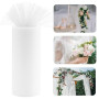 QINERSAW Tulle Blanc 30 cm x 91,5 m - Décoration Mariage, Table - Polyester - Ruban Bricolage, Tutu, Jupe, Artisanat, Fête, Cade