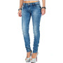 Cipo & Baxx Jean Femme Slim Effet usé Coutures Contrastantes Stretch | Effet usé, coutures contrastantes, multi-poches, jean str