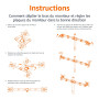 Amazon Basics Support d'écran double avec bras de montage réglable en hauteur, rotation de 360 degrés, inclinaison de l'écran ré